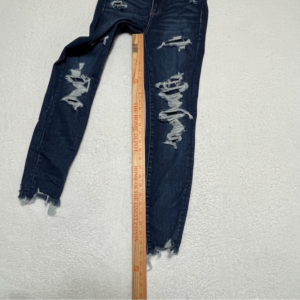 American Eagle Next Level Stretch Hi-Rise Jeggings Distressed Blue 4S - Picture 15 of 15